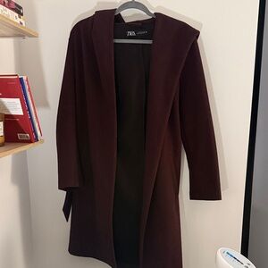 Zara Deep Maroon/Dark Purple Coat